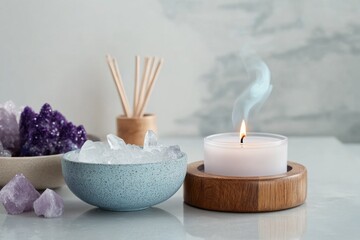 Aroma essential oils jars mockup for health and beauty products.