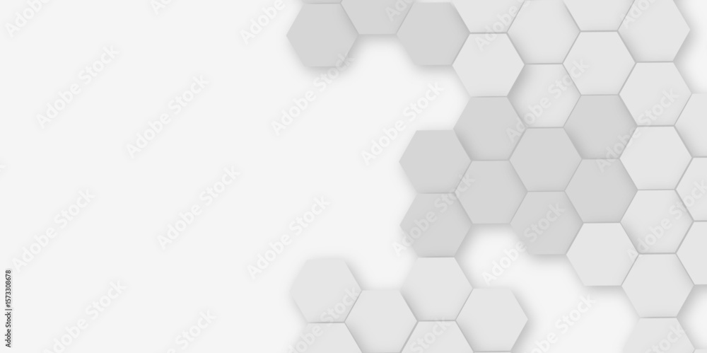 Poster abstract technology grey geometric hexagon on transparent concept design honeycomb shape vector.