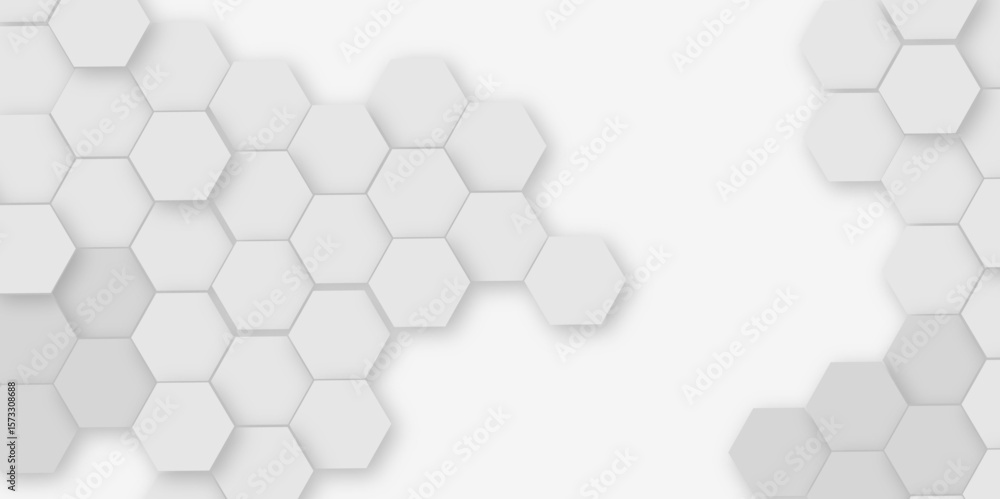 Poster abstract technology grey geometric hexagon on transparent concept design honeycomb shape vector.