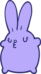 cute cartoon rabbit in bright neon color