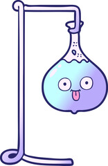 cartoon science experiment in bright neon color