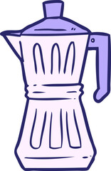 cartoon espresso maker in bright neon color