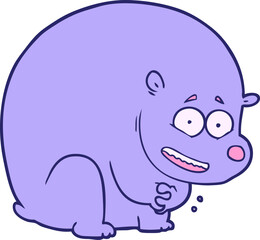 polar bear cartoon in bright neon color