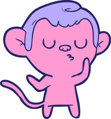 cartoon monkey in bright neon color