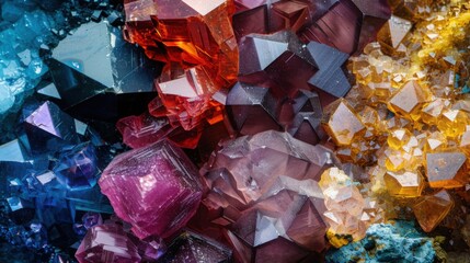 Close-up photograph of a vibrant rock formation showing intricate textures and vivid colors.