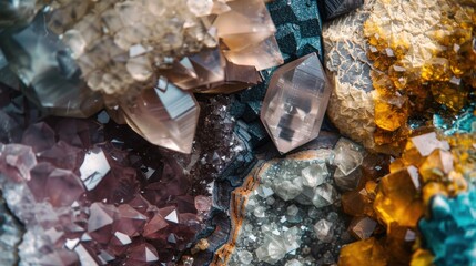 Close-up photograph of a vibrant rock formation showing intricate textures and vivid colors.