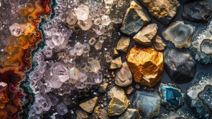 Close-up photograph of a vibrant rock formation showing intricate textures and vivid colors.