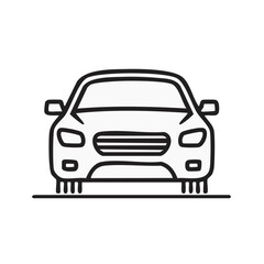 Sleek Automotive Design Boldly Outlined in Minimalist Black and White Vector Illustration Style