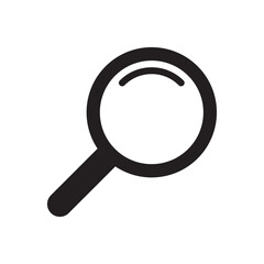 Loupe icon. Magnifying glass icon, magnifier black symbol.