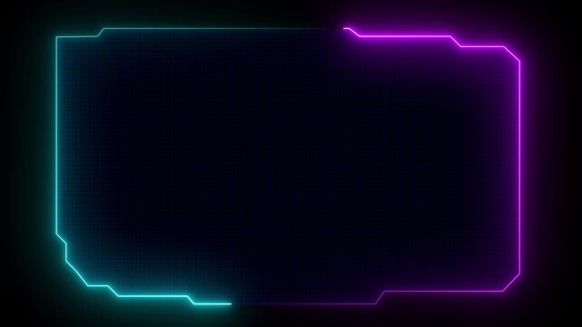 Digital Hud Radar Navigation is looking for objects. Searching process in futuristic interface Digital radar screen with targets on monitor in searching on earth map location. 16:9 frame size hud
