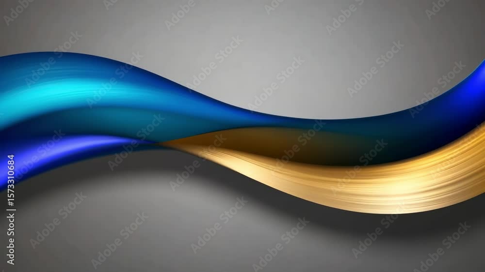 Aufkleber abstract background featuring a flowing wave design in blue and gold tones, creating a modern and el