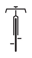 Black bicycle front view simple graphic bike transportation