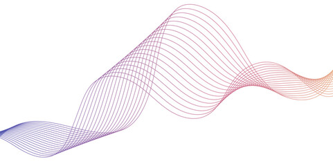 Abstract wavy lines for science, music technology futuristic, banner, business, template, flyer design. Abstract wavy lines gradient vector line blend element. Frequency sound wave lines and twisted
