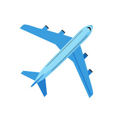 Obraz premium Blue Airplane Flying Commercial Airliner Jet Aeroplane Aviation Transport