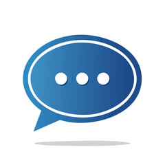 Fototapeta premium Vibrant blue speech bubble with three dots in a smooth style suggesting pending messages and a communication concept.