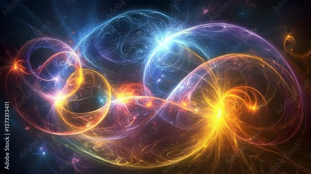 Poster vibrant colorful swirl design over a deep black background creating a stunning visual effect