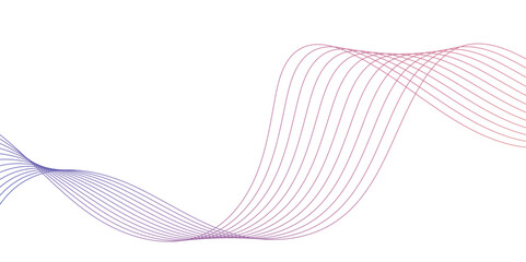 Abstract wavy lines for science, music technology futuristic, banner, business, template, flyer design. Abstract wavy lines gradient vector line blend element. Frequency sound wave lines and twisted