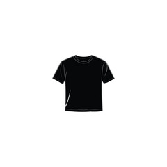 Naklejka premium Black basic tshirt icon illustration on a white background, apparel design