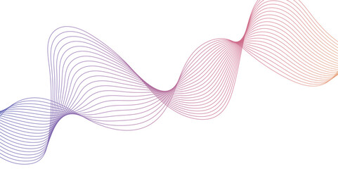 Abstract wavy lines for science, music technology futuristic, banner, business, template, flyer design. Abstract wavy lines gradient vector line blend element. Frequency sound wave lines and twisted