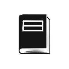 Obraz premium Closed Book Icon with Page Edge Detail, Black and White Simple Vector Illustration