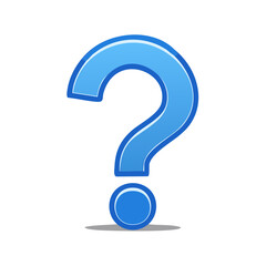 Bright Blue Question Mark Symbol Representing Inquiry, Uncertainty, and Problem Solving