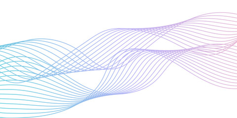 Abstract wavy lines for science, music technology futuristic, banner, business, template, flyer design. Abstract wavy lines gradient vector line blend element. Frequency sound wave lines and twisted