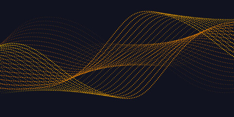 Abstract particles wave pattern dots, line particles isolated vector illustration. Technology background vector. Glowing energy waves with gradient. Neon Waves Background with energy light lines Flow.