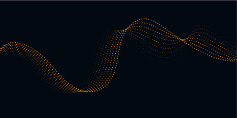 Abstract particles wave pattern dots, line particles isolated vector illustration. Technology background vector. Glowing energy waves with gradient. Neon Waves Background with energy light lines Flow.