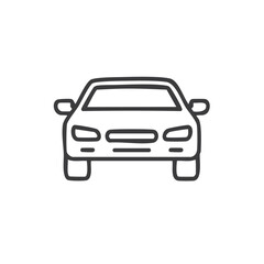 Simple Line Drawing of Automobile Front for Automotive Industry Design