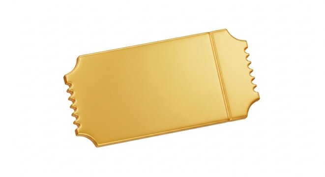 A 3d illustration of a mock golden ticket isolated on white