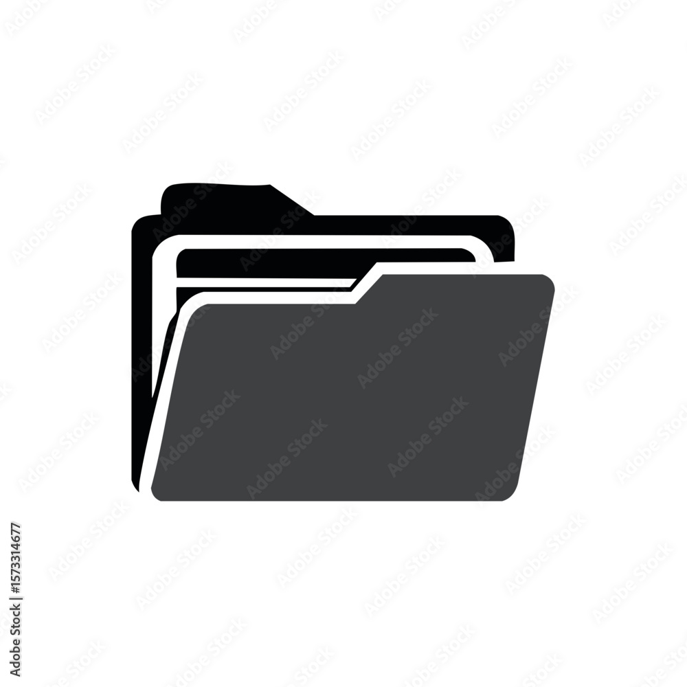 Aufkleber open file folders icon displaying document organization and data management