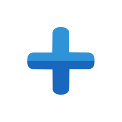 Fototapeta premium Simple Blue Plus Sign Icon Design Symbolizing Addition and Positive Concepts