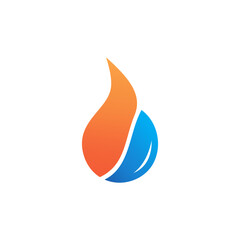 vector logo, fire and water on a clean clear transparent background	