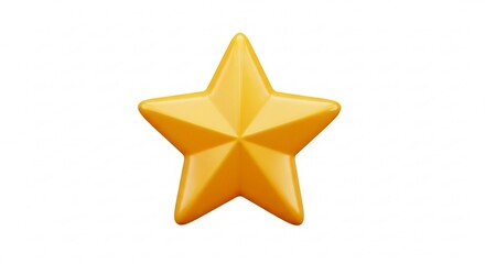 3D illustration of a golden star isolated on white