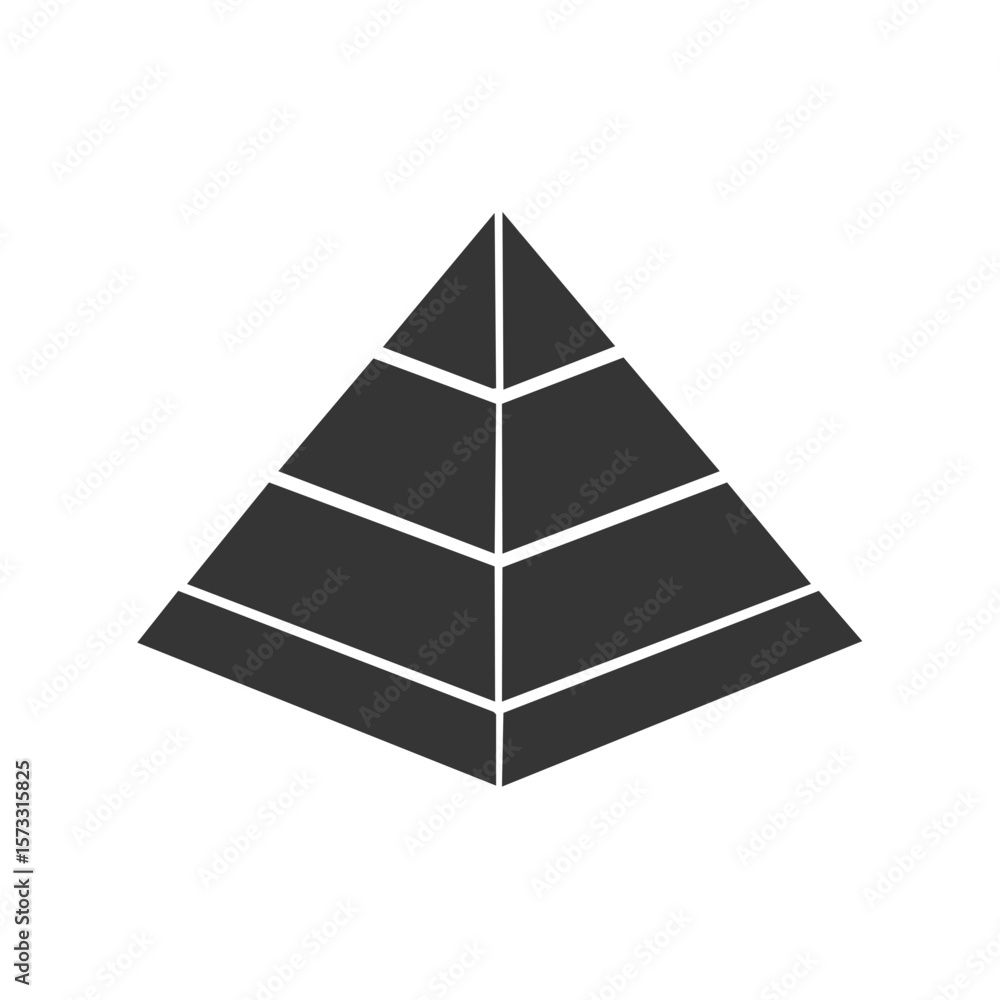 Poster layered pyramid shape design illustrating hierarchy concept and organizational structure