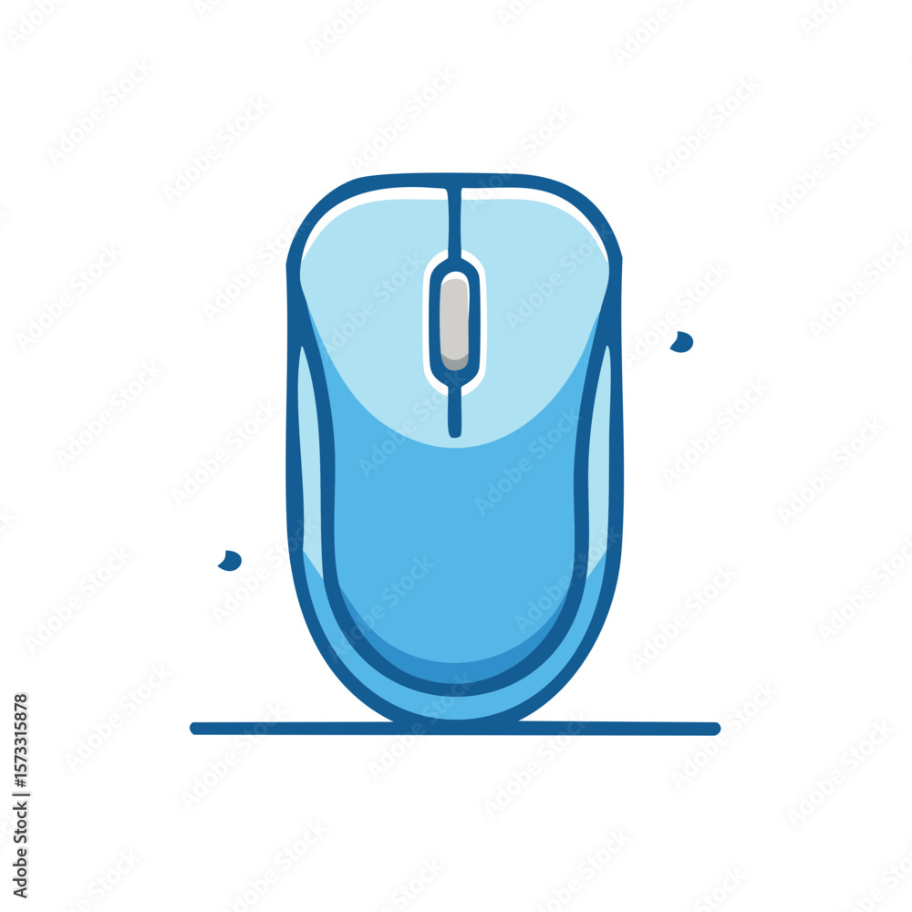 Aufkleber blue computer mouse with a scroll wheel for desktop pc connectivity