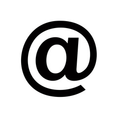 Fototapeta premium Black at symbol on white, communication and digital world element