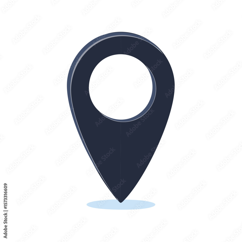 Poster location pointer illustration for maps and navigation application interface