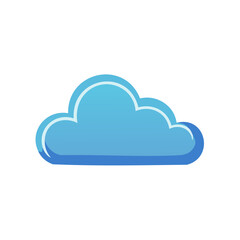 Bright Blue Cloud Cartoon Illustration Symbolizes Weather Data and Digital Storage