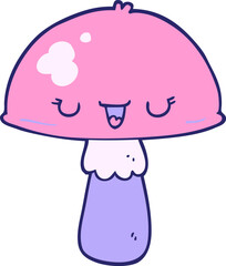cartoon mushroom in bright neon color