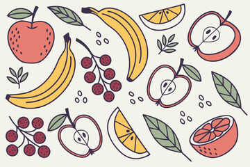 Vibrant seamless pattern of fresh fruits in a repeating design