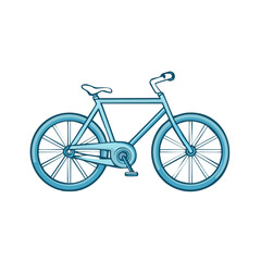 Light Blue Bicycle Isolated Line Art Vintage Bike Icon