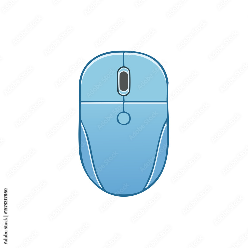 Poster stylish light blue wireless mouse illustration computer input device connectivity innovation interne