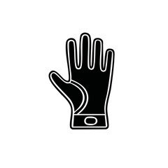 Obraz premium Stylized Sporting Glove Outline for Design Element Black Protective Gear for Sports Safety on Hand Protection