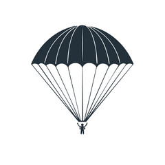 Parachutist Descent Graphic Illustration Featuring a Skydiver Flying Safely Down with Parachute