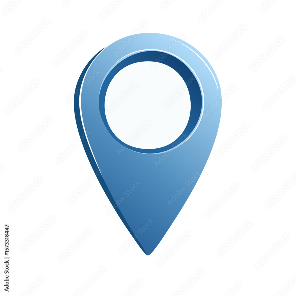 Poster blue map pointer illustration for navigation and location purposes