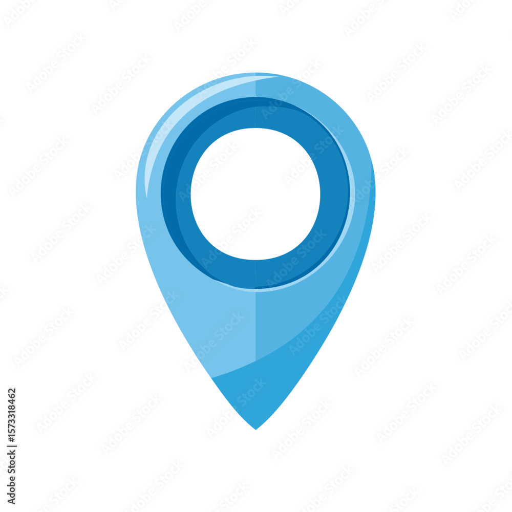Poster blue map pointer icon location pin for gps navigation services and mobile apps for navigation