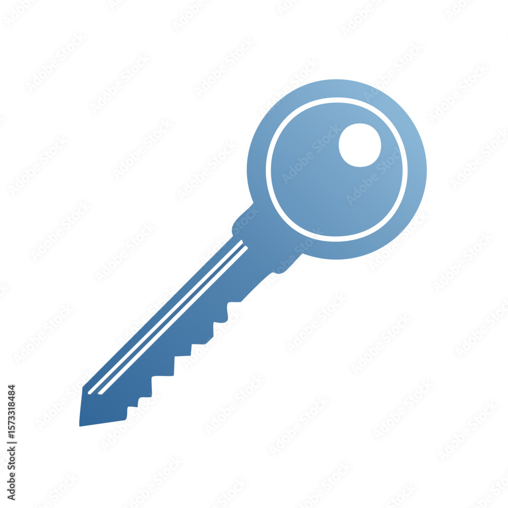 Aufkleber elegant metallic key design with gradient hues symbolizing security and access