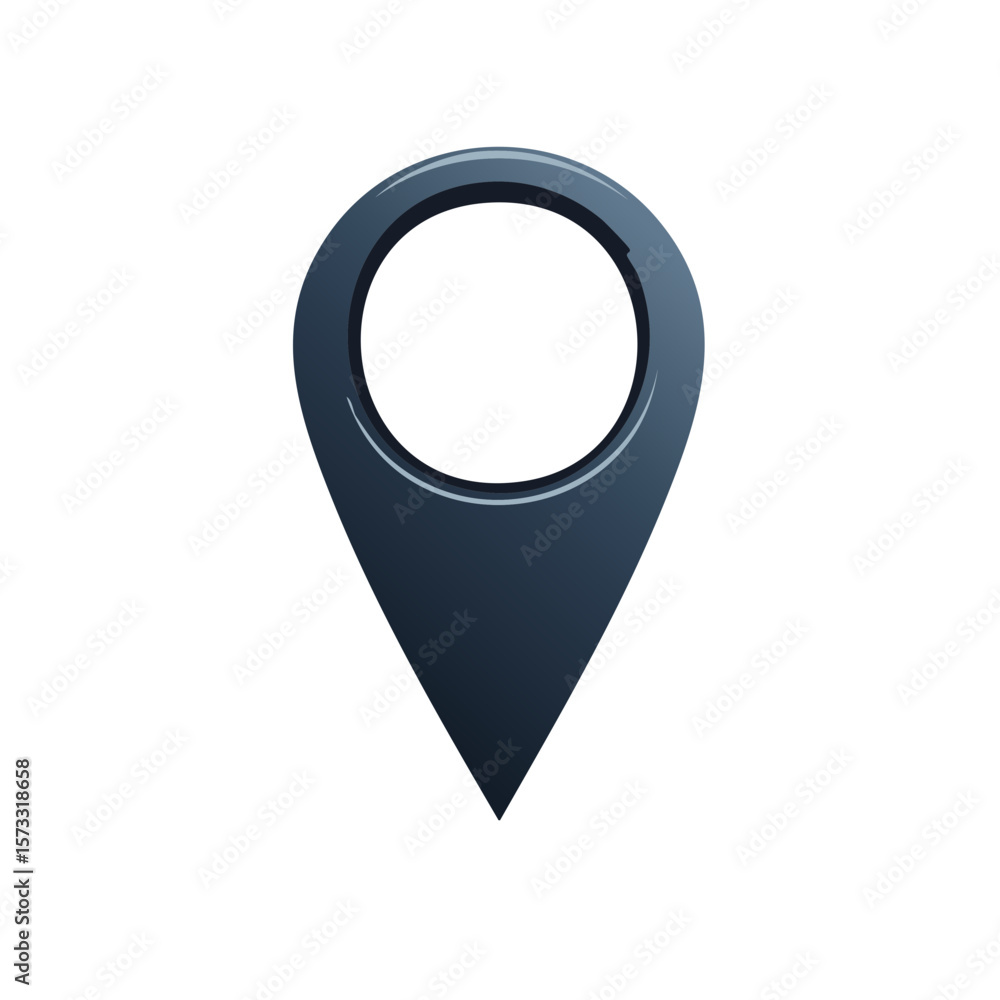 Poster blue gradient map pin sign, location marker pointer symbol illustration