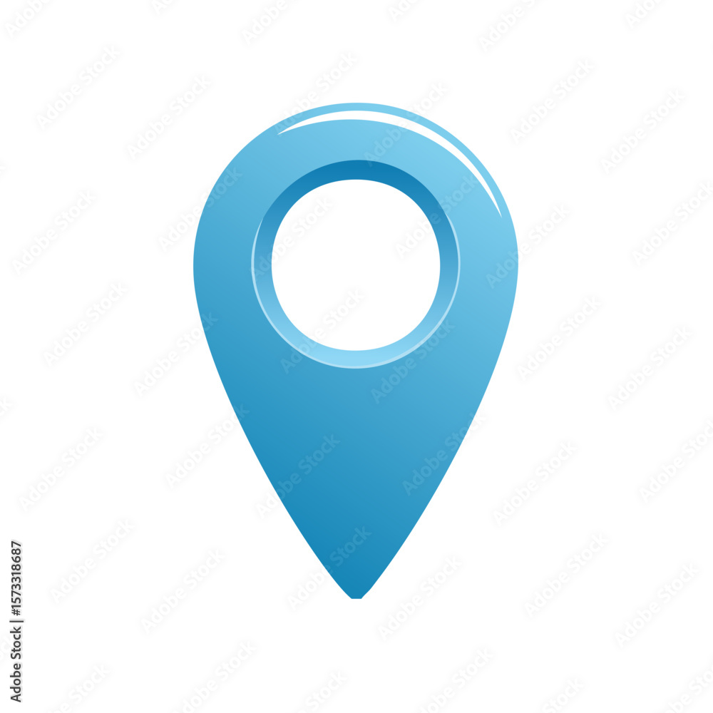 Poster blue map pointer - navigation, location, destination, and place finding
